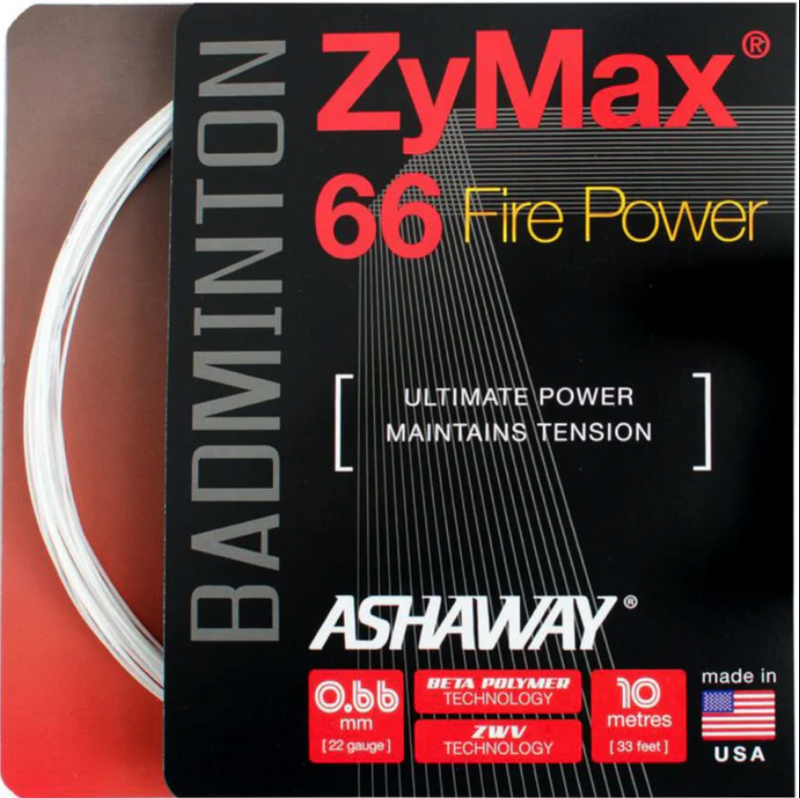Ashaway ZyMax 66 Fire Power 22L/0.66 (blanc)