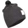 Bonnet laine mérinos avec pompon et patch logo – chaud et isolant