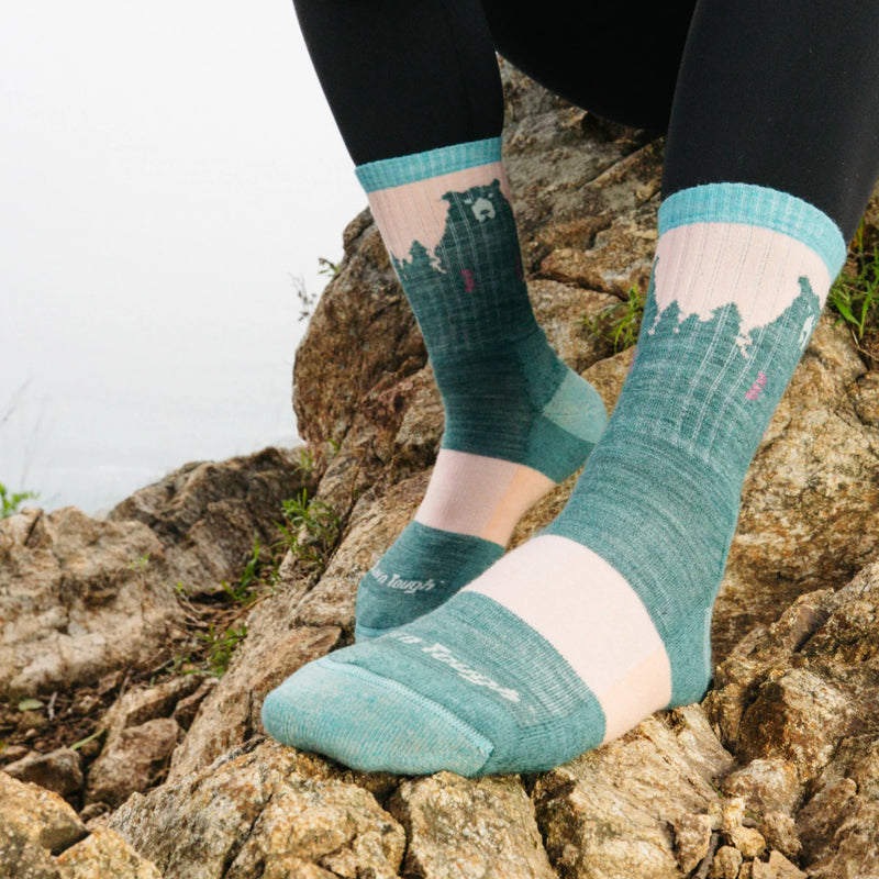 Chaussette de randonnée Bear Town micro crew, laine mérinos légère et anti-odeurs, idéale pour le hiking et le trail