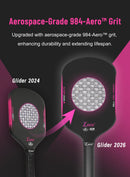Luzz Glider 2026 raquette de pickleball hybride 16 mm noire et rose
