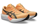 Chaussures de course Asics Magic Speed 5 pour homme avec plaque carbone pleine longueur, amorti FF LEAP™ et FF BLAST™ PLUS, conçues pour les entraînements rapides et les compétitions sur route.
