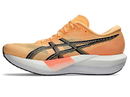 Chaussures de course Asics Magic Speed 5 pour homme avec plaque carbone pleine longueur, amorti FF LEAP™ et FF BLAST™ PLUS, conçues pour les entraînements rapides et les compétitions sur route.