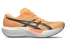 Chaussures de course Asics Magic Speed 5 pour homme avec plaque carbone pleine longueur, amorti FF LEAP™ et FF BLAST™ PLUS, conçues pour les entraînements rapides et les compétitions sur route.