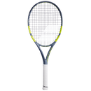 Raquette de tennis Babolat Pure Aero Team vue de profil avec cadre aérodynamique Aeromodular4 et plan de cordage 16x19 conçu pour générer un topspin puissant et des frappes profondes.
