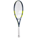 Raquette de tennis Babolat Pure Aero Team vue de profil avec cadre aérodynamique Aeromodular4 et plan de cordage 16x19 conçu pour générer un topspin puissant et des frappes profondes.