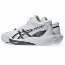 Chaussures d'intérieur Asics SKY ELITE™ FF MT 4 à tige mi-haute avec amorti FF BLAST™ MAX, technologie RISETRUSS™ et système DYNALACING™ offrant puissance, stabilité et soutien accru de la cheville pour les sports de terrain intérieur.