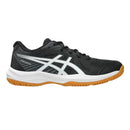 Chaussures d'intérieur Asics Upcourt 6 GS Junior offrant légèreté, stabilité et confort pour le badminton, le pickleball, le squash et les autres sports de terrain intérieur.