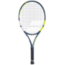 Raquette de tennis Babolat Aero Junior 25 cordée avec cadre léger graphite et tête aluminium, conçue pour enfants de 130 à 140 cm recherchant puissance et spin.