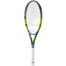 Raquette de tennis Babolat Pure Aero Junior 26 cordée avec cadre aérodynamique et plan de cordage ouvert 16x19, conçue pour juniors recherchant spin et contrôle.