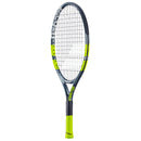 Raquette de tennis Babolat Carlitos Junior 21 cordée avec cadre aluminium léger et plan de cordage 14x15, conçue pour enfants débutant le tennis.