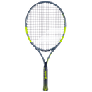 Raquette de tennis Babolat Carlitos Junior 23 cordée avec cadre aluminium léger et plan de cordage 16x16, conçue pour enfants débutant le tennis.