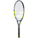 Raquette de tennis Babolat Carlitos Junior 23 cordée avec cadre aluminium léger et plan de cordage 16x16, conçue pour enfants débutant le tennis.
