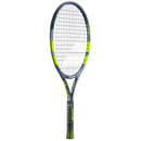 Raquette de tennis Babolat Carlitos Junior 23 cordée avec cadre aluminium léger et plan de cordage 16x16, conçue pour enfants débutant le tennis.