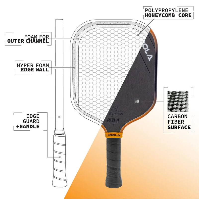 Joola Collin Johns Scorpeus 3S Orange Raquette Pickleball