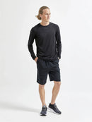 T-shirt à manches longues Craft ADV Essence LS Tee noir pour homme en polyester recyclé avec panneaux en filet respirants