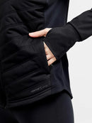 Veste Craft ADV Essence Warm Jacket noire pour femme avec panneaux coupe-vent, isolation matelassée et poches zippées