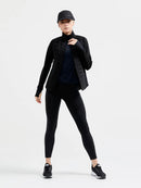 Veste Craft ADV Essence Warm Jacket noire pour femme avec panneaux coupe-vent, isolation matelassée et poches zippées