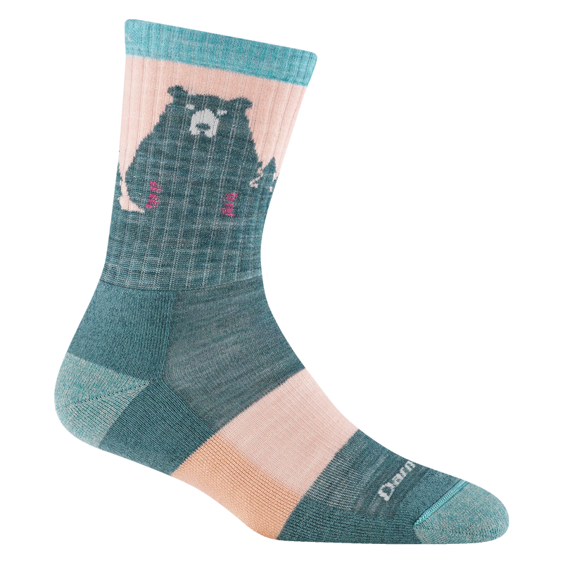Chaussette de randonnée Bear Town micro crew, laine mérinos légère et anti-odeurs, idéale pour le hiking et le trail
