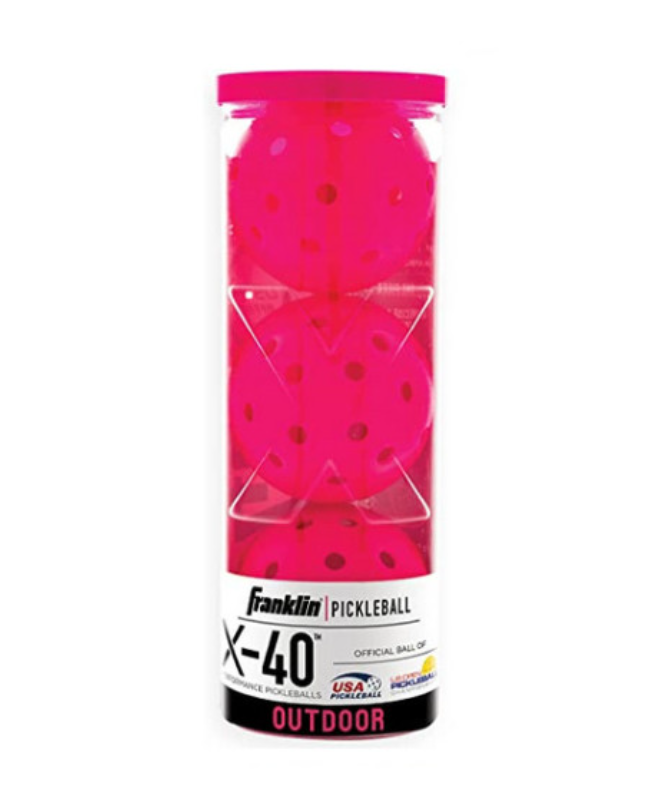 Franklin X 40 Balles Pickleball Extérieur (pqt 3) (rouge)