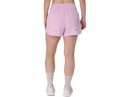 Short de course Asics ROAD 3.5 po pour femme avec tissu à séchage rapide, trois poches intégrées à la ceinture, boucle de rangement et détails réfléchissants pour la course sur route et l'entraînement.