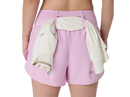 Short de course Asics ROAD 3.5 po pour femme avec tissu à séchage rapide, trois poches intégrées à la ceinture, boucle de rangement et détails réfléchissants pour la course sur route et l'entraînement.