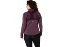 Chandail de course Asics NAGINO Run Winter LS pour femme avec tissu brossé à séchage rapide, col montant, panneaux en mesh respirants et passe-pouces, conçu pour la course par temps frais et hivernal.