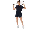 Short Asics COURT 2-N-1 pour femme avec cuissard intégré, tissu léger à séchage rapide, poche pratique et panneaux en mesh respirants, idéal pour le tennis, le pickleball et l'entraînement.