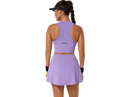 Camisole Asics MATCH Crop Top Night Energy pour femme avec technologie ACTIBREEZE™, tissu jacquard respirant, dos nageur en mesh et coupe courte ajustée pour le tennis et le pickleball.