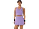 Camisole Asics MATCH Crop Top Night Energy pour femme avec technologie ACTIBREEZE™, tissu jacquard respirant, dos nageur en mesh et coupe courte ajustée pour le tennis et le pickleball.