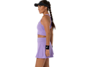 Camisole Asics MATCH Crop Top Night Energy pour femme avec technologie ACTIBREEZE™, tissu jacquard respirant, dos nageur en mesh et coupe courte ajustée pour le tennis et le pickleball.