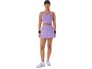 Camisole Asics MATCH Crop Top Night Energy pour femme avec technologie ACTIBREEZE™, tissu jacquard respirant, dos nageur en mesh et coupe courte ajustée pour le tennis et le pickleball.