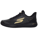 Chaussure de pickleball Skechers Viper Court Pro 2.0 noire avec semelle Goodyear® et tige respirante, conçue pour performance et confort.