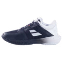 Chaussure de tennis SFX 4 vue de côté, montrant la semelle Michelin Premium et la tige respirante. Modèle all court avec coupe large, amorti Extra Cush et semelle OrthoLite pour confort maximal, stabilité et absorption des chocs pendant le jeu.