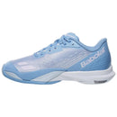 Chaussure de tennis Babolat Jet Mach 4 All Court avec semelle Michelin Premium et tige Matryx légère, conçue pour vitesse, traction et stabilité maximale.