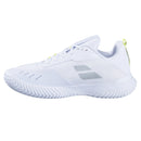 Chaussure de pickleball femme Babolat SFX Evo avec coupe large, semelle Ortholite épaisse et traction Michelin, conçue pour offrir confort et stabilité sur le court.