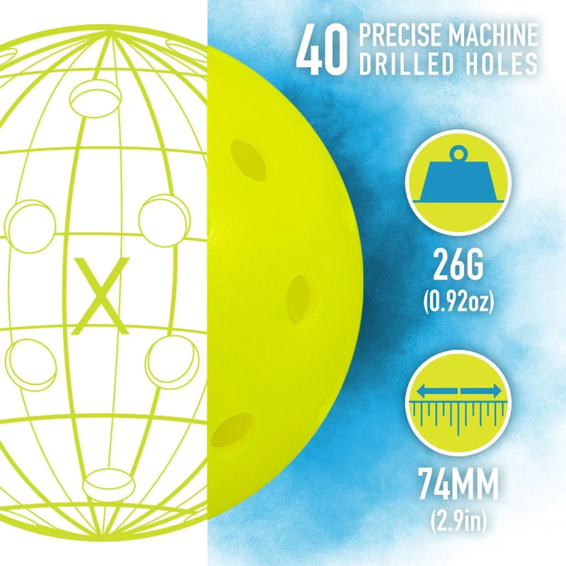 Franklin X40 Balles Pickleball Extérieur (pqt 36) (jaune)
