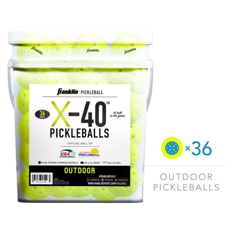 Franklin X40 Balles Pickleball Extérieur (pqt 36) (jaune)