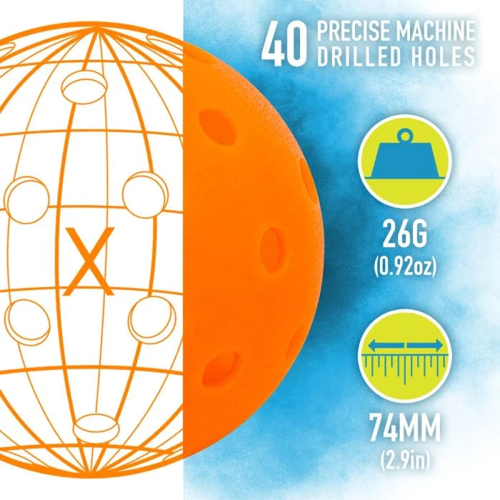 Franklin X40 Balles Pickleball Extérieur Orange (pqt 3)