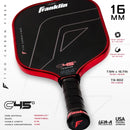 raquette de pickleball Franklin C45 carbone T700 avec texture 45 degrés pour spin et puissance