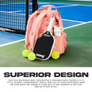 Sac à dos pickleball Franklin Flex avec compartiments raquettes et rangement pratique pour équipement et déplacements