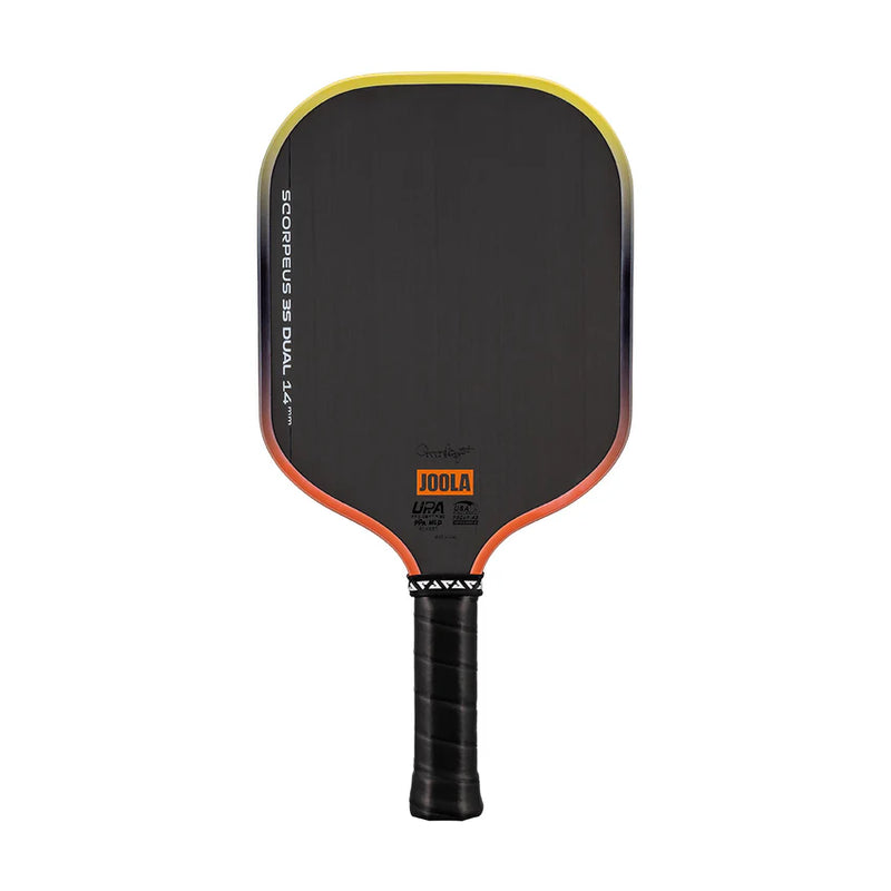 Raquette JOOLA Scorpeus 3S Dual 14mm orange jaune – vue de face
