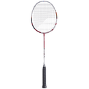 Raquette de badminton Babolat X-Feel Origin noire et rouge avec technologie AERO+