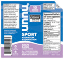 Tablettes Nuun Sport Raisin électrolytes pour hydratation sportive avec faible teneur en sucre