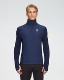 Chandail half zip laine mérinos confortable chaud sport