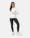 Chandail manches longues femme Kari Traa Ava avec col rond, ourlet arrondi et logo réfléchissant