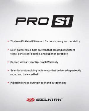 Selkirk Pro S1 Balles Pickleball (pqt de 4)