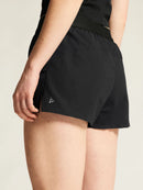 Short de course Craft Hypervent Structure noir pour femme léger et respirant avec tissu extensible et slip intégré