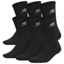 Six paires de chaussettes adidas Trefoil noires avec logo blanc, conçues pour offrir confort, maintien et gestion de l’humidité.