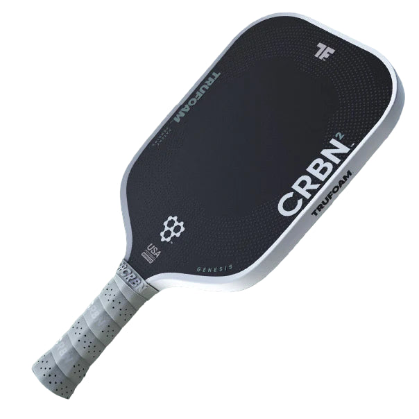 Raquette de pickleball CRBN² TruFoam Genesis 2 – raquette standard avec noyau mousse TruFoam, surface T700 carbon brut et manche 5.25 pouces.