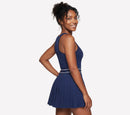 Robe Skechers Court Pleated blanche tennis pickleball femme